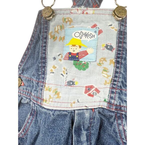 Vintage Oshkosh Farmer Farm Denim Overalls Kids Size 3T READ - Picture 5 of 10